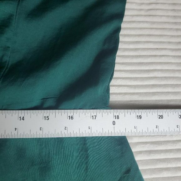 Modcloth Dress Womens XL Green Sleeveless Flare Satin Feel Ruffle Long - Picture 9 of 11